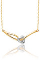 9ct 2 colour diamond set entwined heart necklet