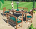 rectangular table and bench set