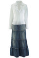 tiered denim skirt - petite