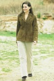 womens suede reefer jacket - petite