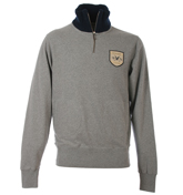 Lyle and Scott Grey 1/4 Roll Neck Sweatshirt