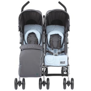 Maclaren Twin Traveller Pushchair- Charcoal/Pearl