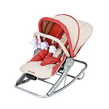 Maclaren Vibrating Baby Rocker Tan/Crimson