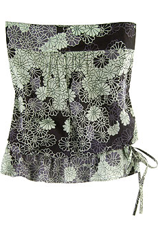 Maharishi Les Fleurs Field print strapless top