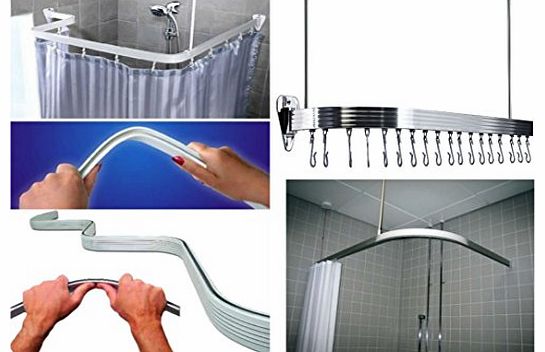 Quality Non Rust Chrome Bendi Flexible Adjustable U L P Shape Corner Shower Curtain Rail Track