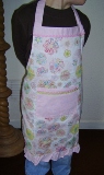 Childs Flower design Cotton Kitchen Apron - Blue