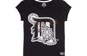 Girls 3-7yr black crewneck T-shirt