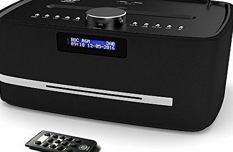 MAJORITY Castle DAB Digital FM Radio Bluetooth Wireless CD Player Micro Compact Stereo Speaker System - Remote Control - Dual USB Charging (Black)