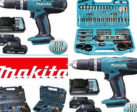 18v cordless lithium COMBI drill complete kit + 101 MAKITA ACCESORY set