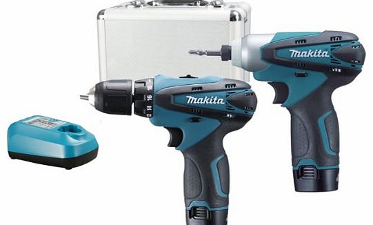 LCT 204 2 x 1.3Ah 10.8v Cordless Drill Plus Impact Driver - Blue