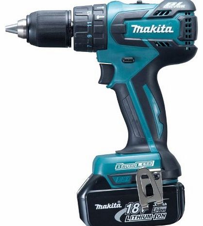 Makita  BHP459RF 18v Cordless LXT Brushless Combi Drill (1 x 3Ah Batteries)