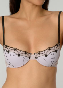 Romantic printed balconette bra