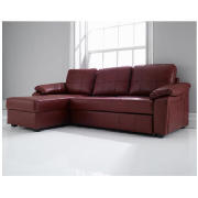 Malta Leather Left Hand Corner Storage Sofa Bed,