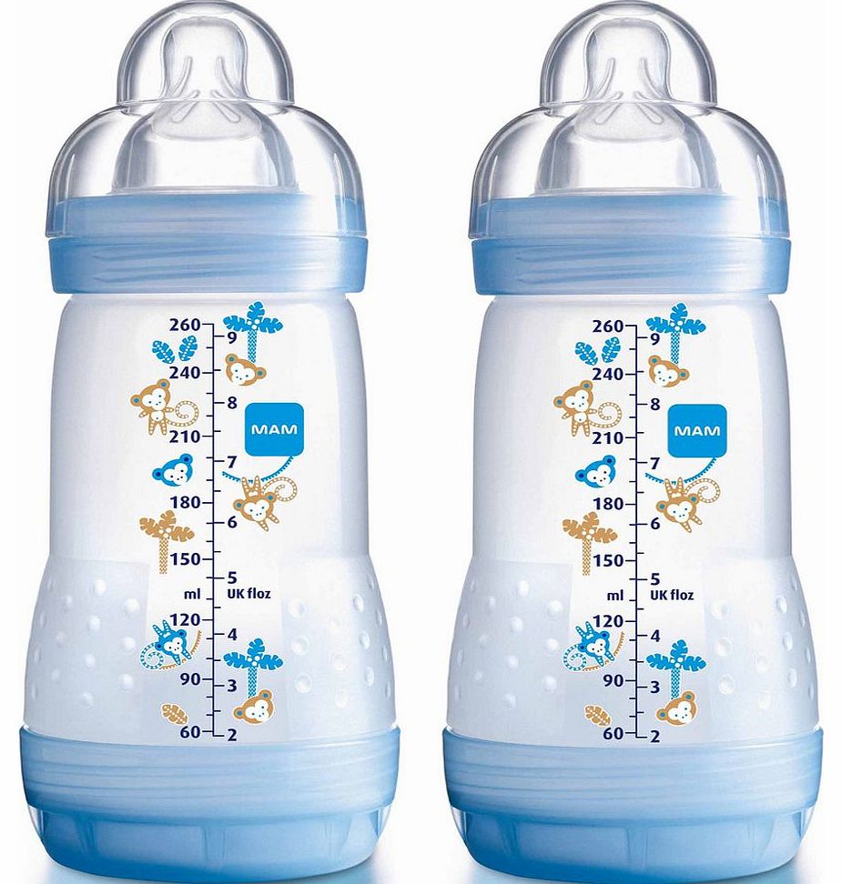 MAM Anti Colic Bottle 2 Pack 260ml Blue