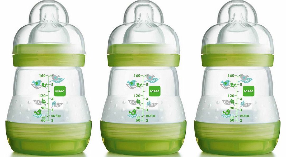 MAM Anti Colic Bottle 3 Pack 160ml Green