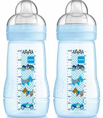 MAM Boys 270ml Baby Bottle - 2 Pack