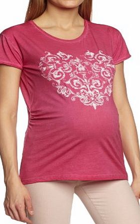 Mamalicious Mama Licious Womens Crew Neck Short Sleeve Maternity T-Shirt - Purple - Violett (Festival Fuchsia 19-2434 TCX) - 14