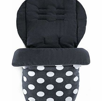 - Universal Soft Fleece Footmuff - Grey Polka