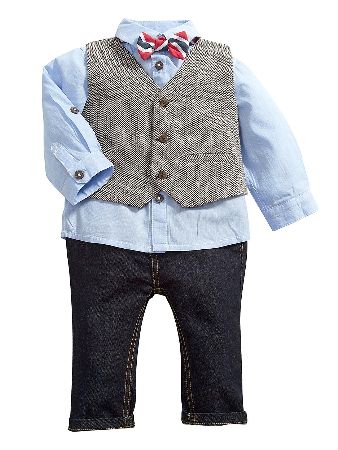 MAMAS AND PAPAS Mamas Papas 4 Piece Waistcoat Bow Set