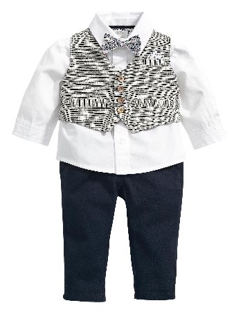 MAMAS AND PAPAS Mamas Papas 4 Piece Waistcoat Bow Tie Set