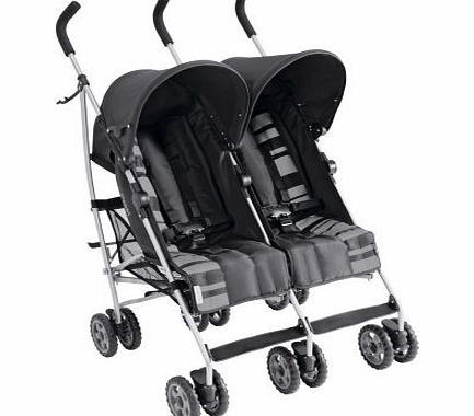 Mamas and Papas Swirl Twin Pushchair - Black