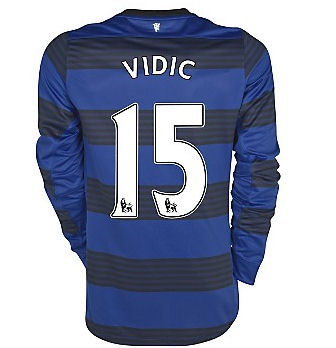 Man Utd Nike 2011-12 Man Utd Nike L/S Away Shirt (Vidic 15)