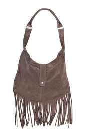 Suedette Fringed Shoulder Bag