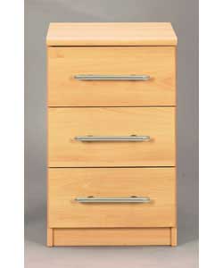 3 Drawer Bedside Chest - Beech Effect