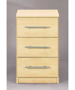 Manhattan 3 Drawer Bedside Chest - Maple Effect