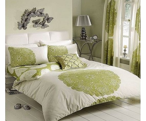  PRINT REVERSIBLE DOUBLE BED DUVET COVER QUILT BEDDING LINEN SET GREEN