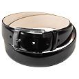 Vivid Black Smooth Leather Belt