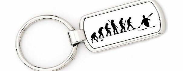 Mans Evolution Merchandise Mans Evolution Keyring Ape to Canoe Kayak key ring gift