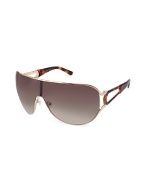 Aviator Shield Metal Sunglasses