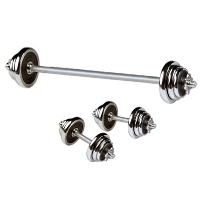 75kg Chrome Spinlock Barbell and Dumbell Kit