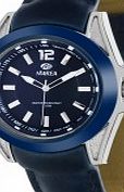 Marea Mens Fashion Navy Piel Leather Strap Watch