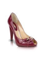 Plum Patent Leather Platform Pump Shoes