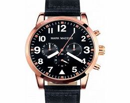 Mark Maddox Mens Aviator Look Chronograph Black