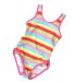 Contrast Trim Rainbow Stripe Swimsuit