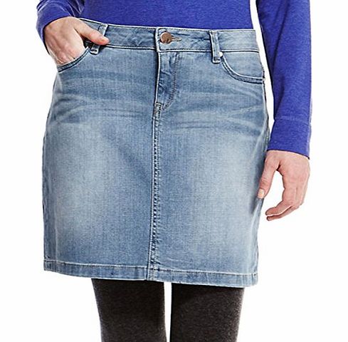 Marks and Spencer Womens Ladies Mamp;S Marks and Spencer Indigo Light Blue Denim Mini Skirt Size 8