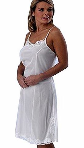 Marlon Full Slip with Adjustable Strap. Black or White Chemise Petticoat UK 12-26