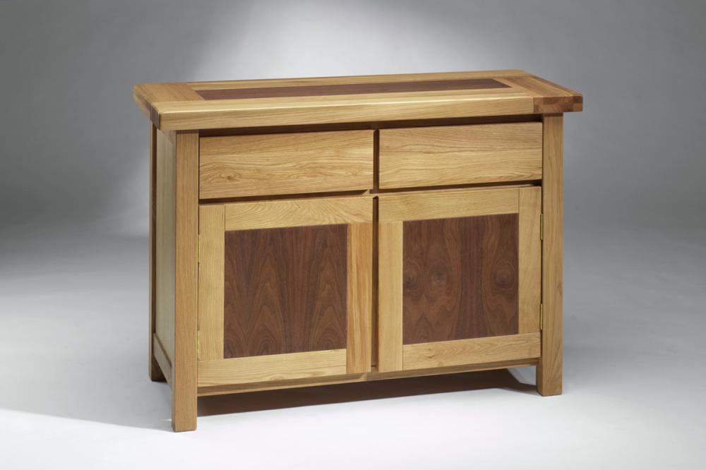 Oak and Walnut Small Sideboard