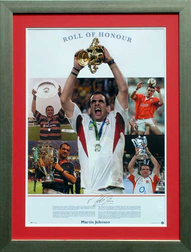 Martin Johnson limited edition signed and framed presentation