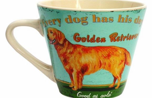 Martin Wiscombe 1-Piece Stoneware Mug Golden Retriever, Assorted Colors