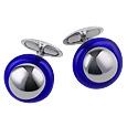 Masini Blue Murano Stone Sterling Silver Cufflinks