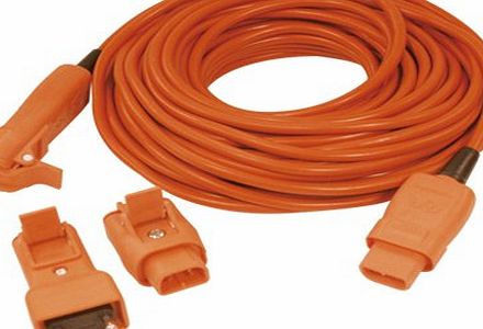 Masterplug Outdoor Power WREX2010-MP 20 m 2-Pin IP44 Extension Lead with Adaptors (Orange)