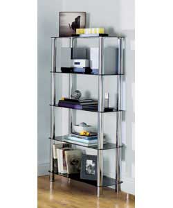 Black Glass Shelving Unit