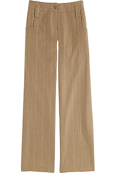 Striped wide leg wool pants