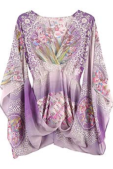 Matthew Williamson Tokyo print georgette kimono top