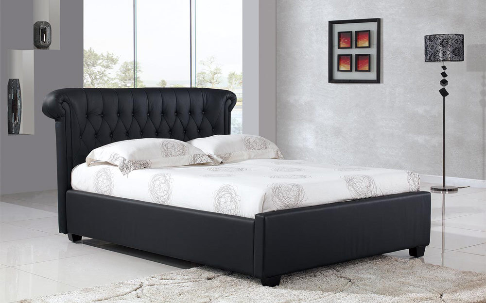 Mattress Online Ltd Vienna Brown Faux Leather Bedstead, Double, No