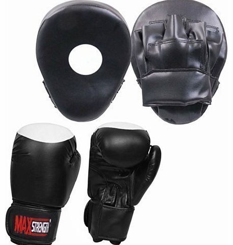 Max Strength Curved Focus Pad Black   Black Target Gloves 10oz